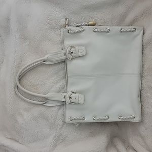 Ameri Leather White Leather Tote